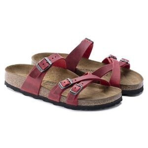 Birki's By Birkenstock Nepal Buffalo Red Buckle Sandals